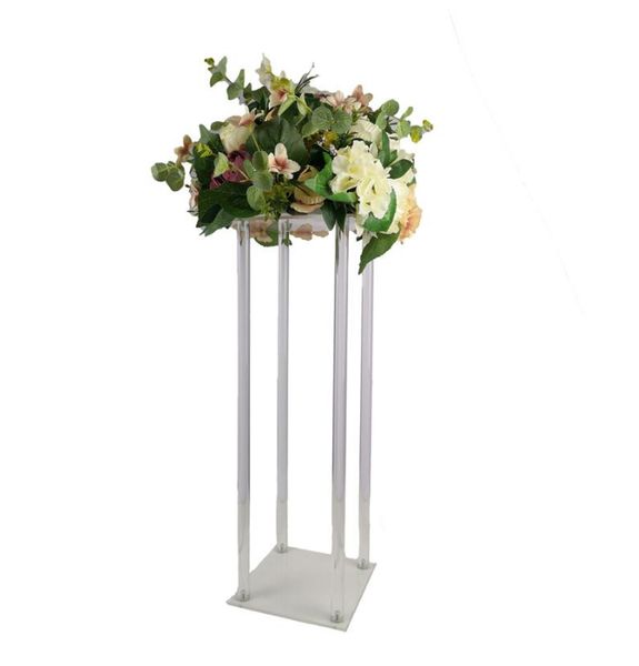 Support à fleurs de Table en acrylique, grand support à fleurs en cristal, chemin de mariage, plomb clair, pièce maîtresse de mariage, décoration de fête, 2021