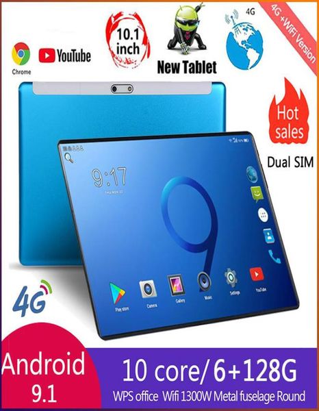 2021 tablettes Android 90 Octa Core 10 pouces tablette PC 6GB RAM 128GB ROM 50MP WIFI AGPS 4G LTE 25D verre trempé IPS 1280x8005255163