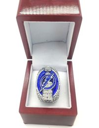 2021 Tampa Bay Lightning Championship Ring met houten doos officiële serie 'Cup Ice Hockey Champions ringen collectie souvenirs cadeau voor fans9383830
