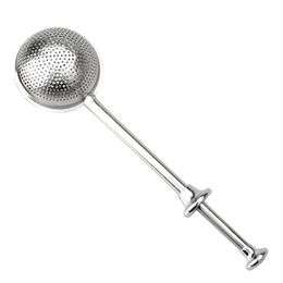 2021 Tea Strainer Ball Push Teas Infuser Losse blad Kruiden theelepel STrainer STrainer Filter Diffuser Home Kitchen Bar Drinkware Roestvrij S