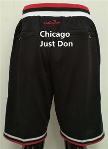 2021 Team Basketball Short Just Don Chicago Sport Short Hip Pop Pantalon Avec Poche Zipper Pantalon De Jogging Bleu Blanc Noir Or Violet Mens Cousu
