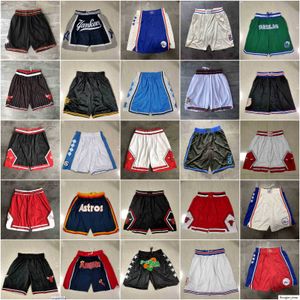 2021 Team Basketball Short Just Don Mesh Year Of The Rat Shorts de sport Hip Pop Pant avec poche zippée Pantalons de survêtement Noir Bleu Rouge Gree maillots