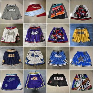 2021 Teambasketbalshort Just Don Retro Sportshort Hip Pop Broek Met Zakrits Joggingbroek Paars Wit Zwart Rood Groen Grijs Heren