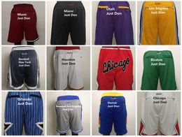 2021 Team Basketball Short Just Don Sport Shorts Hip Pop Pantalon avec poche zippée Pantalon de survêtement Bleu Blanc Noir Or Violet Hommes Sti2691