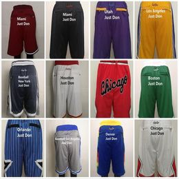 2021 Team Basketball Short Just Don Sport Shorts Hip Pop Pantalon avec poche zippée Pantalon de survêtement Bleu Blanc Noir Or Violet Hommes Sti242T