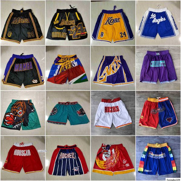 2021 Équipe Basketball Men Short Just Don Co-marquage Sport Shorts Hip Pop Pant avec Pocket Zipper Sweat Pantal