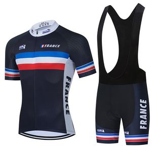 2021 Team France Maillot de cyclisme 9D Gel Set VTT Vêtements de vélo Vêtements de vélo à séchage rapide Ropa Ciclismo Maillot court pour hommes