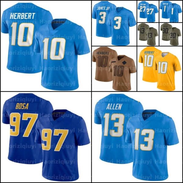 10 Justin Herbert Quentin Johnston Jersey de football Derwin James Joey Bosa Austin Ekeler Mike Williams Ladainian Tomlinson Khalil Mack Samuel Jr