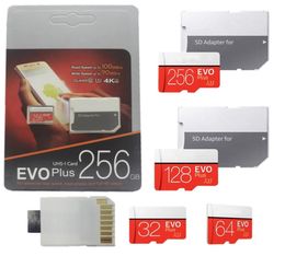 2021 Le dernier produit 128 Go 64 Go 32 Go EVO Plus Micro SD TF Carte 256 Go UHSI Class10 DHL 45PCS1239046