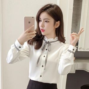 2021, The Temperament Agaric Lace Collar With Women Long Sleeve Shirt Leisure Render Chiffon Unlined Upper Garment Women's Blouses Shirts