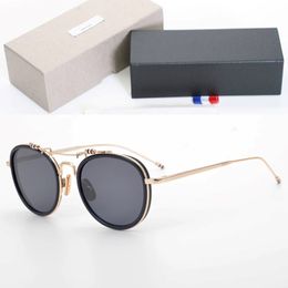 2021 Thom Brand Design Classic Pilot Polaris Sunglasses Men Women Femmes rétro Double Beam Sunglas UV400 Protective Sun Glasses 206n