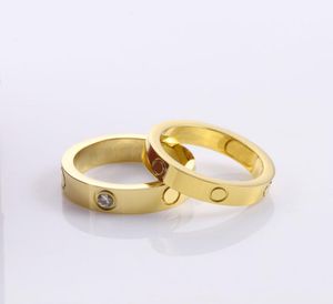 2021 Anneaux en acier inoxydable titane pour femmes hommes bijoux couples Cumbic Zirconia Gold Silver Rose Gold Rings avec sac rouge 4 mm 5 mm 8495569