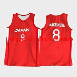 2021 Tokyo Rui Hachimura #8 Team Japan Basketball Jersey genaaide aangepaste namen S-5XL