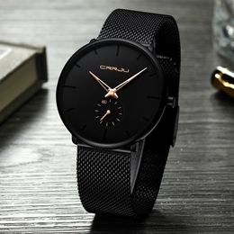 2021 Top marque de mode hommes montre à Quartz CRRJU montres de luxe hommes décontracté mince maille acier étanche Sport montre-bracelet Relogio Masculino orologio di lusso