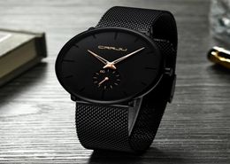 2021 Top Brand Fashion Mens Quartz Watch CRRJU Luxury Watches Men Casual Slim Mesh Steel impermeable Sport Wallwatch Relogio MASCU733369
