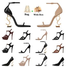 2022 femmes talons hauts chaussures designer talon noir ton or nuede rouge luxurys socialite femmes dame mode mocassins en caoutchouc peep-toes sandales pompes taille 35-42