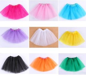 2021 Topkwaliteit Candy Kleur Kinderen Tutu's Rok Dans Jurken Zachte Tutu Jurk Ballet Rok 3 Lagen Kinderen Pettiskirt Kleding 10 stks / partij