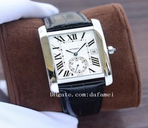 2021 Top Kwaliteit Luxe Tank Mc Mannen Merk Diamanten Horloges Joker Lederen Band Horloges Klassieke Vierkante Santos Chronograaf Heren 2830699