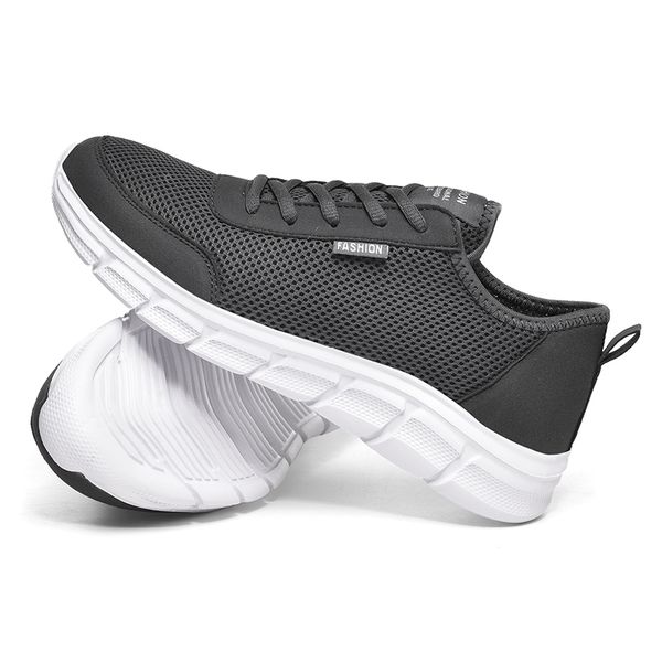 2021 de calidad superior de las zapatillas deportivas para correr para mujer para hombre tenis transpirable gris negro al aire libre corredores de malla para correr zapatillas de deporte TAMAÑO 39-48 WY23-0217