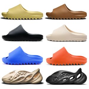 2023 Top runner Diseñadores de lujo Zapatillas sandalias deslizantes zapatos para hombre Enflame Orange triple negro blanco hueso resina tierra marrón verde hombres mujeres sandalia