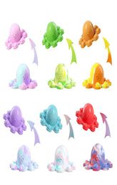 2021 jouet original drôle arc-en-ciel renversé Octopus Expression Flip Doll Silicone Pendant Toys 6 Color5815086