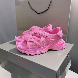 2021 Track Sandalen Platform Mode Mannen Dames Mens Sneakers Slippers Roze Wit Zwart Blauw Slides Beach Casual Schoenen Dikke Bottomed Sty 73ky #