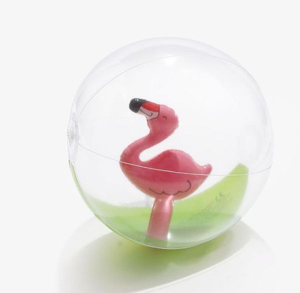 2021 Pelota de playa transparente 30cm ins animal caliente en la pelota Juguetes acuáticos para niños Unicornio Sandía Fruta del dragón Hojas Cangrejo pomelo