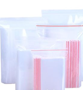 2021 sacs scellés transparents réutilisables fermeture éclair forte petits sacs en plastique refermables transparents emballage en polyéthylène pour le stockage des aliments, des bijoux et ainsi de suite