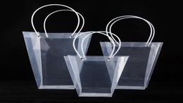 2021 Sac cadeau transparent trapézoïdal Sac à main en plastique sac à main PVC Sacs de fleurs Sacs d'emballage Party Fleurs de vacances sacs à main 3498081