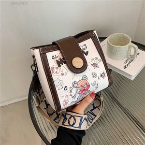 2021 Travel Handtas Mode Kleur Contrast Schoudertas Dames Cross Body Bag Cartoon Print Crossbody Tassen voor vrouwen