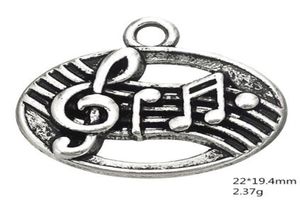 2021 Treble Clef Charms Antique Silver Plateado Octavo Decimosexto Música Nota musical DIY Aleación Colgante Otras joyas personalizadas 4178937
