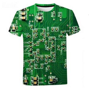 T-shirts Hommes T-shirts Tees Polos 2022 Trend T-shirt d'été T-shirt Mécanique Impression de la carte mère 3D Numérique Nouvelle manche courte