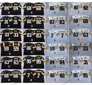 Vintage 31 Shell 33 Hoge 59 Jack Ham Football Jerseys Hines Ward 63 Dawson 68 Greenwood 82 Stallworth 83 Miller 95 Greg Lloyd 7 Roethlisberger 84 Antonio Brown Jersey