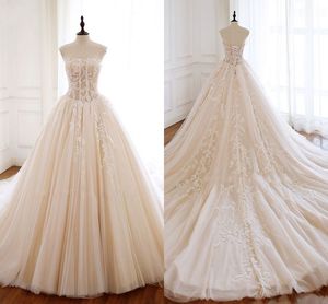 2021 Unieke lovertjes Kant Trouwjurken Prinses A-Lijn Bruidsjurk Dames Strapless Lace-Up Tulle Plus Size Bruidsjurken Birde Party