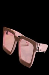 2021 UV400 Protection Lunettes de soleil Largeur rose Black Metal Strips Frank Wrap Frame Antireflection Square Lense Designer Fashion Men W2605581