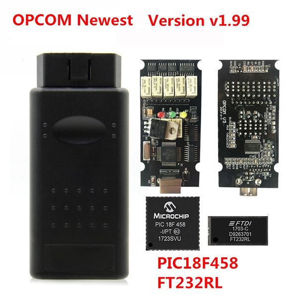 V1.95 OPCOM V1.59 1.65 OP COM V1.70 V1.78 Tool pour OPEL OBD2 OP-COM HAUTE SPEE SANGE INTERFACE DE CABLE DIAGNOSTIQUE AVEC PIC18F458