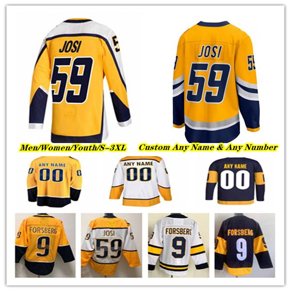 Maillot de hockey de Nashville Roman Josi Filip Forsberg Ryan O'Reilly Ryan McDonagh Gustav Nyquist Colton Sissons Cole Smith Luke Evangelista Michael McCarron Fabbro Kid