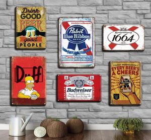 2021 Affiche de bière vintage Métalon Signe Retro Corona Wall Sticker Plaques décoratifs Shabby Chic Pub Bar Home Decoration Plaques SI7909916