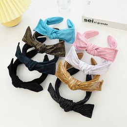 2021 Vintage Gild Bow Cloth Bezel Hairband mujeres accesorios para el cabello niñas Haar diadema Opaska Do Wlosow Bandeau Femme Diademas