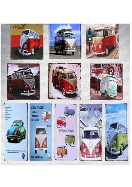 2021 Vintage Home Decor Marque Voiture Bus Combi Wagon Panneaux En Métal Peinture Art Affiche Garage Pub Bar Chambre Plaque En Métal Plaque Taille 5465419