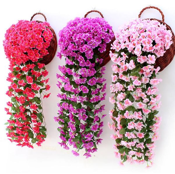 2021 Violet fleur artificielle fête décoration Simulation Saint Valentin mariage tenture murale panier fleur orchidée fausse fleur