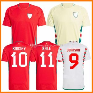 24 25 Wales voetbaltruien Bale Wilson Allen Ramsey 2024 2025 Cup Rodon Vokes Home Red Away Yellow voetbalhemd Korte mouw uniformen