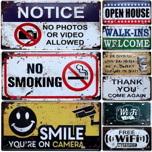 2021 WARNING Slogan No Smoking License Vintage Home Decor Metal Tin Sign Bar Pub Hotel Shop Decorative Metal Sign Art Painting Metal Plaque