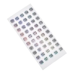 2021 Waterdicht 1-200 Laser Nummer Label Stickers voor DIY Craft Self Adhesive Tags Sticker Thuis School Office Decoration