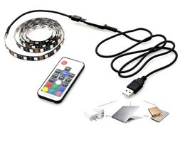 2021 Waterdichte 5V LED Strip Light 0.5m 100cm (3.28ft) 2m 30leds Flexibele 5050 RGB TV-achtergrondverlichting USB-kabel en Mini Controller Snel schip