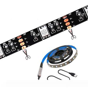 2021 Waterdichte 5V LED Strip Light 0.5m 100cm (3.28ft) 2m 30leds Flexibele 5050 RGB TV-achtergrondverlichting USB-kabel en Mini Snel Schip