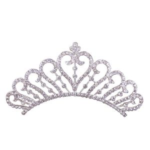 2021 Mariage Crystal Crown peign Pearl Sticks Bandeau de bal Bandeau Enfants Événements Strass Strass Tiaras Sliger Bijoux Cheveux Cadeau de Noël