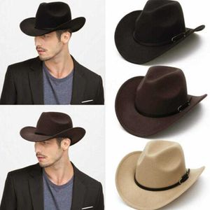 2021 Westerse stijl mannen vrouwen retro western cowboy riding hoed reisprestaties westerse hoeden zon vizier cap g220301