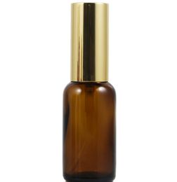 2021 Groothandel 330 stks / partij Sproeierpomp Flessen 30ml Amber Glass Hervulbare parfumfles met gouden spray te koop