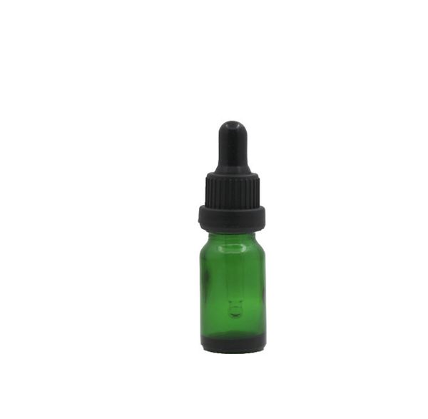 2021 Vente en gros - 800pcs flacons compte-gouttes en verre vert de 30 ml avec ampoule en caoutchouc noir compte-gouttes bouteille en verre d'huile essentielle 5 ml 10 ml 15 ml 50 ml